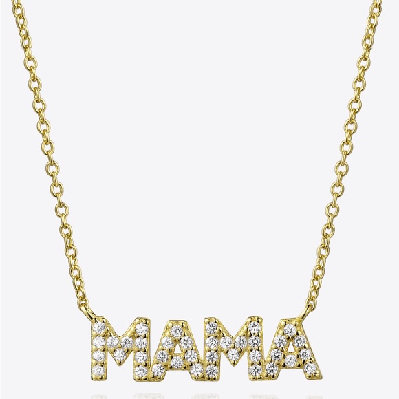 MAMA Zircon 925 Sterling Silver Necklace - Picture 1 of 8